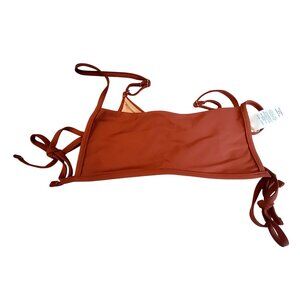Madewell XS Rust Bikini Top With Adjustable Ties  Recycled Polyester & Elastane